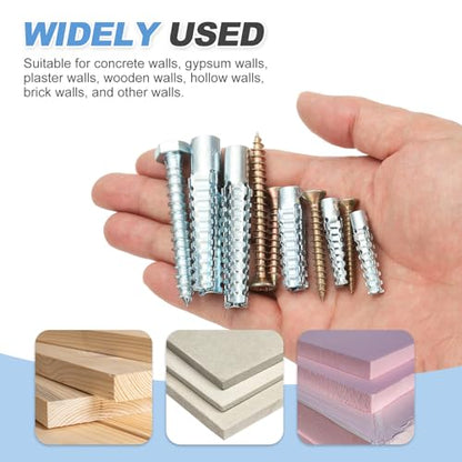 PATIKIL 20 Pcs Drywall Hollow Wall Anchors with Screws 0.16 x 1.38, Steel Dry Wall Anchors Kit for Wooden Concrete Plaster Hinge Hole Repair, Silver (5 x 30mm) - size: 5 x 30mm