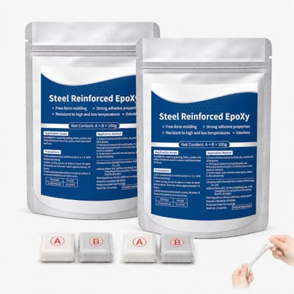 2Pcs Steel Reinforced Epoxy Putty, 7.06 oz, Waterproof Metal Repair Clay