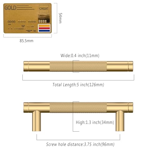 Champagne Bronze Knurled Cabinet Handles Kitchen Pulls 3.75 Inch 10 Pack - color: Champagne Bronze, size: 3.75" Hole Center