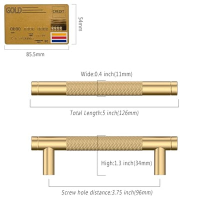 Champagne Bronze Knurled Cabinet Handles Kitchen Pulls 3.75 Inch 10 Pack - color: Champagne Bronze, size: 3.75" Hole Center