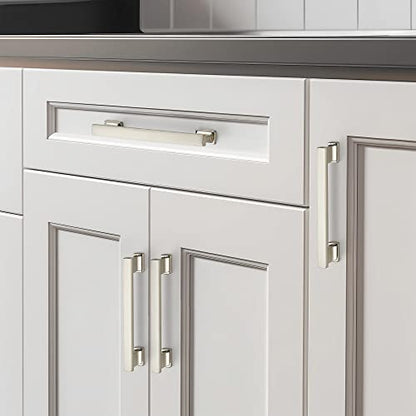 Brushed Nickel Cabinet Pulls, 5 Inch (128mm), 20 Pack, Heavy Duty - color: Brushed Nickel, size: 5" Hole Center