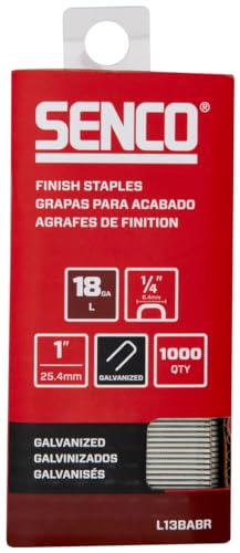 SENCO Collated Medium Wire Staples, Galvanized, 18 GA (L13BABR) 1,000 Box - size: 1,000 ct., style: 1 inch