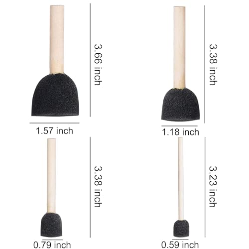 20 Pcs Round Sponge Brushes for Painting, 5 Colors Sponge Paint Set