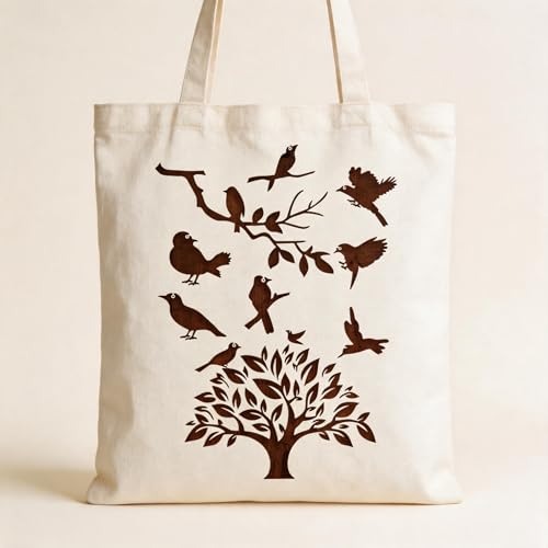 TIAMECH A4 Reusable Birds on Tree Stencil for Painting - style: Bird on Tree