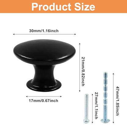 16Pcs 1.16 Inch Antique Black Kitchen Cabinet Knobs - color: Black, size: 16 Pcs