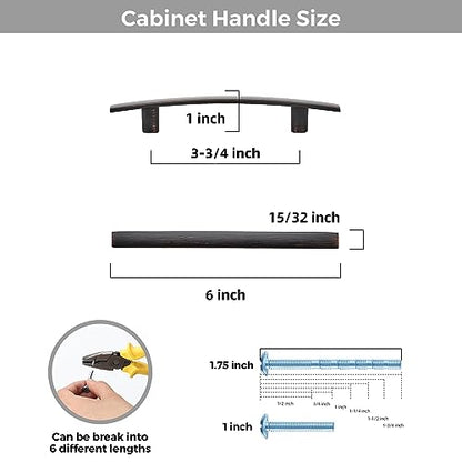 30 Pack Oil Rubbed Bronze Cabinet Handles, 3.75" Hole Center Curved Pulls - color: Oil Rubbed Bronze, size: 3.75" Hole Center