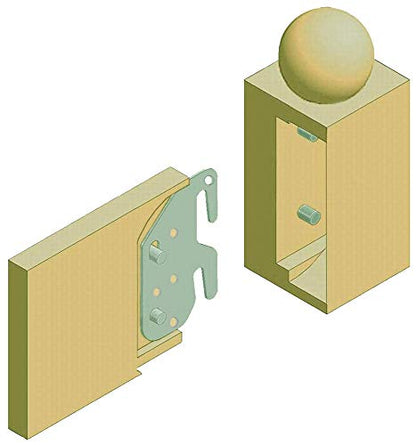 CAFORO Universal Wood Bed Rail Hook Plates - Set of 1 - color: Set of 1