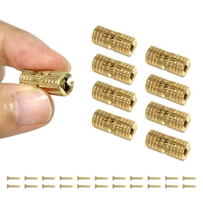 8Pcs Brass Barrel Hinges Hidden Invisible Cabinet Furniture Hinges, 8mm 180 Degree Opening Angle Concealed Furniture Hinges for DIY Jewelry Box Hand Craft