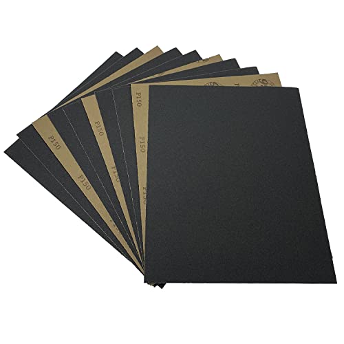 150 Grit Wet Dry Sandpaper, 10PCS 9x11 Inch Silicon Carbide Sanding Sheets - style: Grit 150