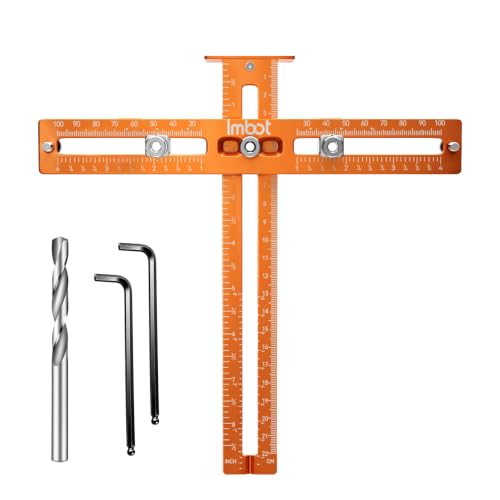Imbot Cabinet Hardware Jig, Cabinet Handle Drawer Pull Knob Jig Template - color: Aluminum Alloy