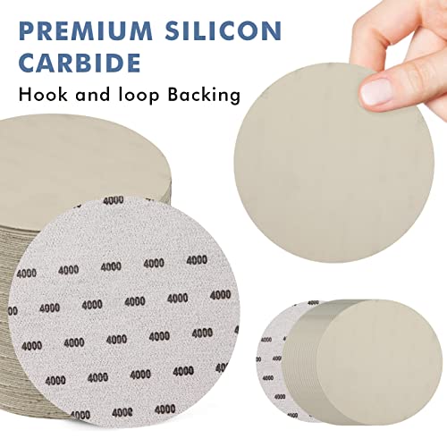 6 Inch 25 PCS 4000 Grit Sanding Disc Wet Dry Sandpaper Hook Loop Sand Paper - style: Grit 4000