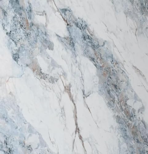 White Blue Marble Contact Paper kitchen Granite Laminate peel and stick Countertops Wallpaper16"x354"Removable Vinyl Wrap Shelf Liner Counter Top Pvc Sticker for Renter Wall bathroom bedroom Upcycling - color: Bule White Gold, size: 16" x 354"