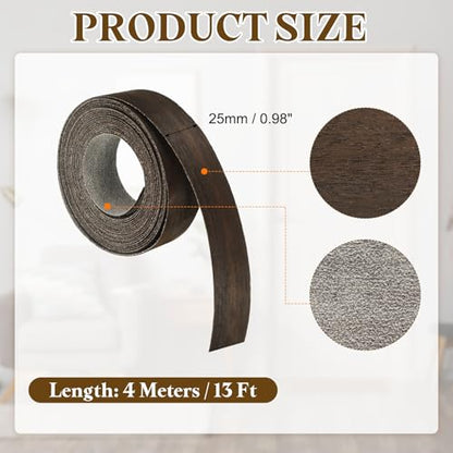 uxcell 1 Inch x 13ft Wood Veneer Edge Banding Pre-Glued Flexible Strips - size: 1 Inch x 13ft