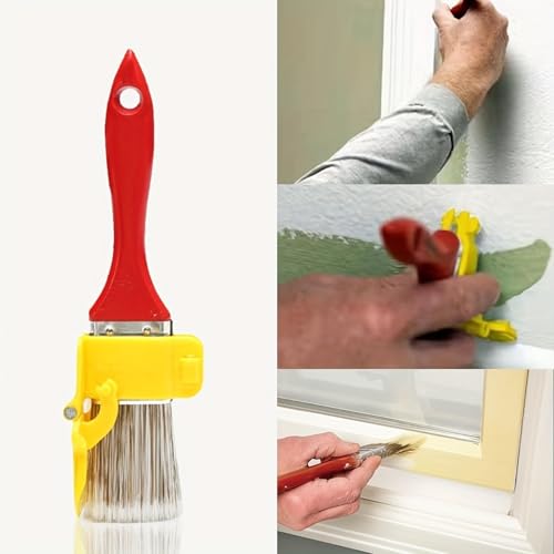 Edge Trim Paint Brush with Guard, Wall Painting Tool, Precise Cutting-in and Decorating, Comfortable Handle