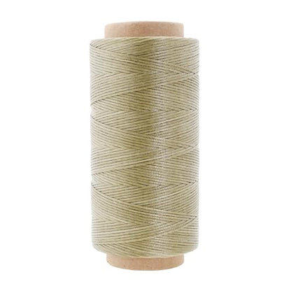 Mandala Crafts 150D 0.8mm Beige Flat Waxed Thread for Leather Sewing - color: Beige, size: Flat 150D 0.8mm 273 Yards