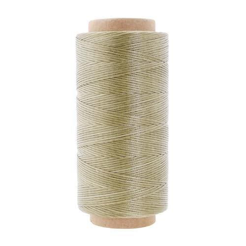 Mandala Crafts 210D 1mm Beige Flat Waxed Thread for Leather Sewing - color: Beige, size: Flat 210D 1mm 197 Yards