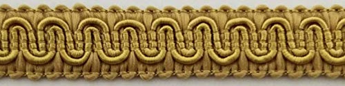1/2" Scroll Braid Gimp w/Backing - 10 Continuous Yards - Many Color Options! (Aztec Gold) - color: Aztec Gold