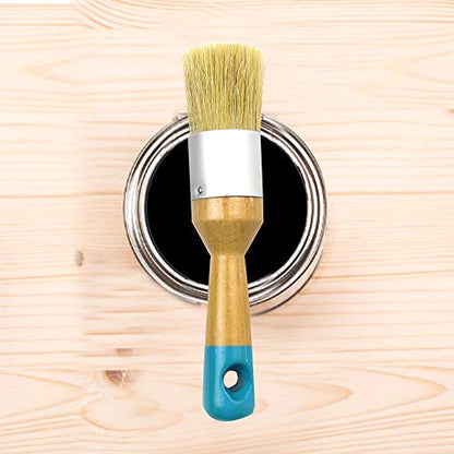 MAXMAN Chalk Paint Brush 2Pcs, Small Wax &Stencil Brushes, Natural Bristles - size: 2PCS-Small