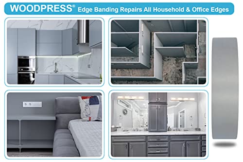 1 & 3/16" Grey Pearl Pre-Glued Melamine Edge Banding, 25 ft - size: Width: 1 & 3/16"