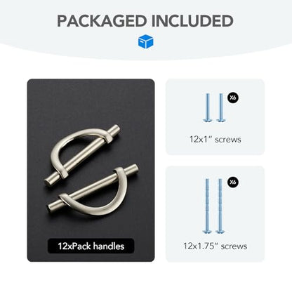 HOME EDIT Brushed Nickel Cabinet Pulls Curved, 3-3/4 Inch/96 mm, 10 Pack - color: Brushed Nickel, size: 3-3/4 Inch Hole Center