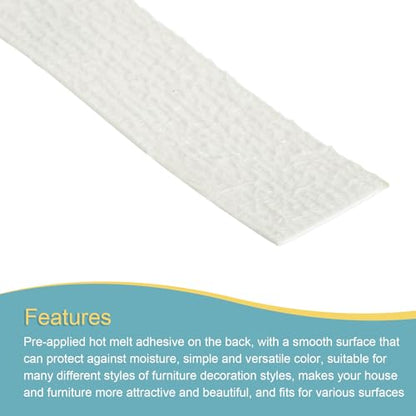 uxcell Edge Banding 1 1/8 Inch x 24.61ft Pre-Glued Wood Veneer Warm White - color: White, size: 1 1/8 Inch x 24.61ft