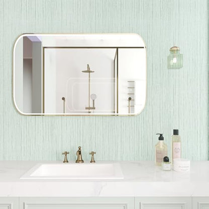 VEELIKE Light Green Grasscloth Wallpaper Textured Grass Cloth Peel and Stick Wallpaper 15.7''x118'' Grasscloth Contact Paper Self Adhesive Removable Green Linen Vinyl for Bedroom Bathroom Wall Cabinet - color: Light Green, size: 15.7" x 118"