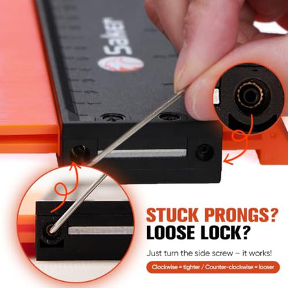 Saker Contour Gauge Profile Tool with Adjustable Lock 10 Inch Orange - style: 10 INCH