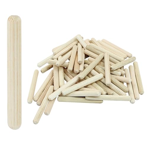 Wooden Dowel Pins, 6x50mm (1/4" x 2"), 120 Pieces - size: 6x50mm