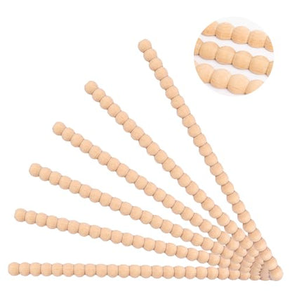 Wood Bobbin Trim Molding Beaded Wood Trim 15.7 Inch Long - size: 20mm