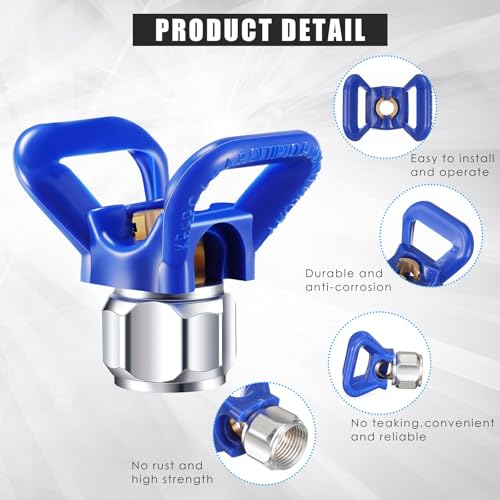9 Pcs Airless Paint Sprayer Tips Reversible Spray Tip Airless Paint Sprayer Nozzle and Spray Gun Tip Extension with Red Guard Pole Rod and Tips (109,213,315,413,621) - size: 109, 213, 315, 413, 621