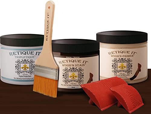 Retique It Liquid Wood Countertop Kit with Wood Gel Stain - Genuine Wood Finished countertops (32 oz (Island), 20 Java), 24 oz (Island) - color: 20 Java, size: 24 oz (Island)