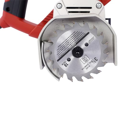 3-3/8'' Flush Cut Saw Electric Toe Kick and Baseboard Saw Adjustable Depth Under Cabinet Saw 120V Corded Special Circular Saws for Cutting Flooring and Trim Masonr ABS Black