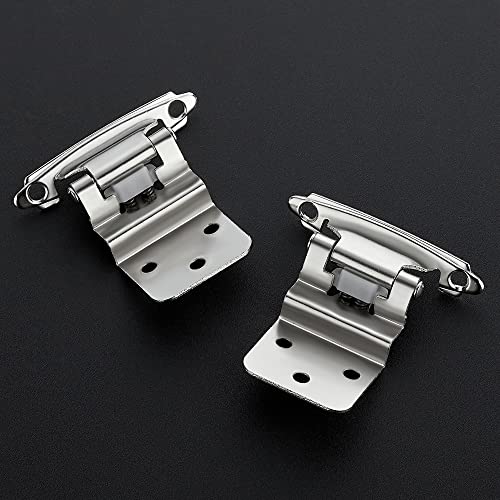 Ravinte 3/8" Inset Satin Nickel Cabinet Hinges 60 Pack (30 Pairs) - color: Satin Nickel