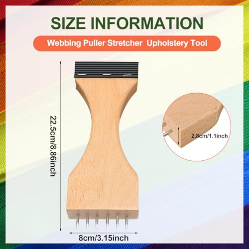 Colingmill Wooden Webbing Stretcher Upholstery Tool Webbing Puller Stretcher with Plenty of Leverage for Jute Canvas Carpet Upholstery Repair Tools Supplies