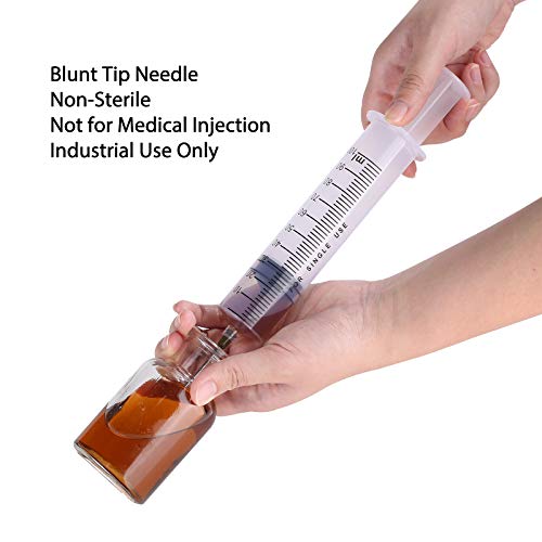 3 Pack 100ml Syringes with 14G 1.0'' Blunt Tip Needles and Storage Caps(Luer Lock), Plastic Reusable Syringe for Glue Applicator, Oil Dispensing Multiple Uses… - style: 100 ml