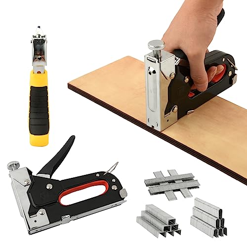 Upholstery Staple Gun Heavy Duty, 3 in 1 Staple Gun Kit with 1200 Staples