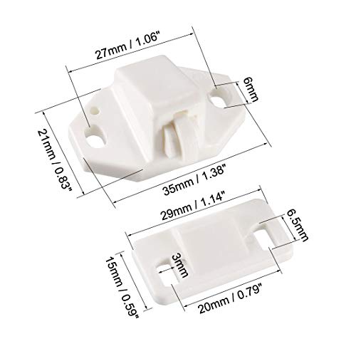 uxcell Furniture Cabinet Closet Door Roller Catch with ABS Roller White 10Pcs - color: White