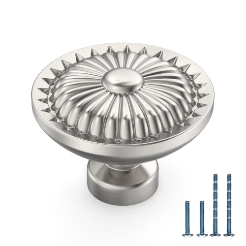 10 Pack Brushed Satin Nickel Cabinet Knobs, Nickel Kitchen Knobs - color: Brushed Satin Nickel, size: knob