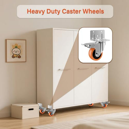 2" L-Shaped Caster Wheels Set of 4, Side Mount Swivel Casters - size: 2 inch