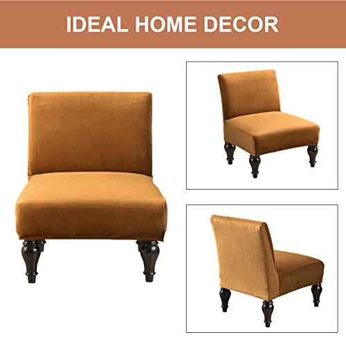 Eco-Ancheng Armless Chair Slipcover Removable Armless Accent Chairs Covers Washable Armless Slipper Chair Slipcover Printed Armless Chair Furniture Protector Covers for Living Dining Room Hotel - color: A33