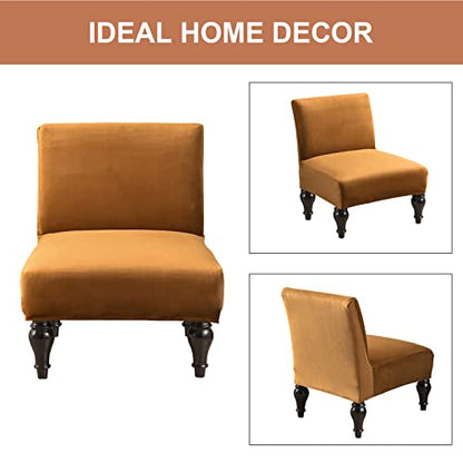 Eco-Ancheng Armless Chair Slipcover Removable Armless Accent Chairs Covers Washable Armless Slipper Chair Slipcover Printed Armless Chair Furniture Protector Covers for Living Dining Room Hotel - color: A33