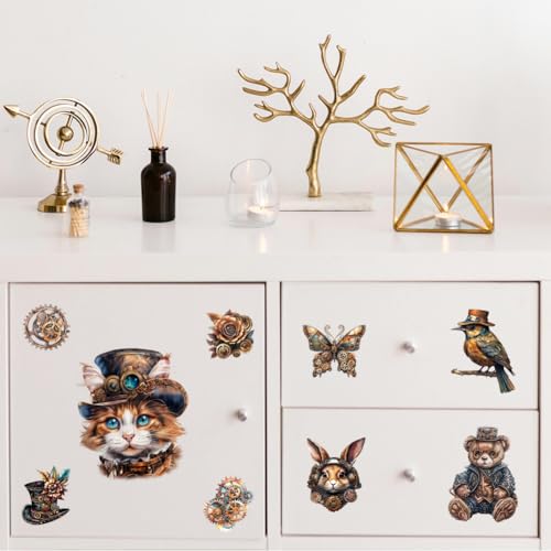 Peacoblue Steampunk Animals Rub On Transfers for Furniture Craft 6"x12" - style: Steampunk and Animals