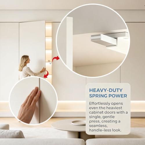 Push to Open Cabinet Hardware Magnetic Push Latch for Cabinet Drawer 2 Pack