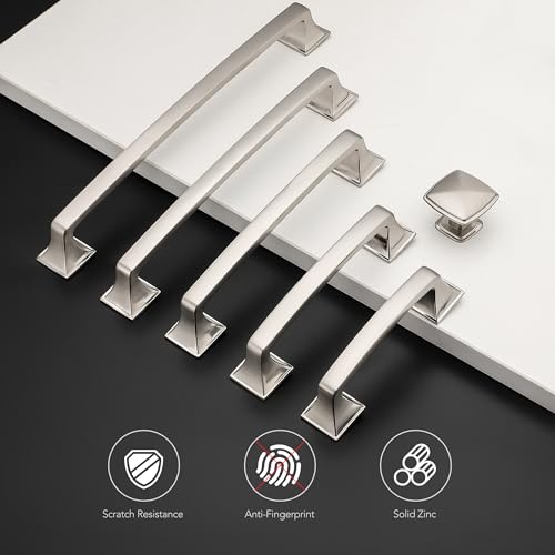 30 Pack Kitchen Cabinet Handles 5 Inch Brushed Nickel Cabinet Pulls - color: Brushed Nickel, size: 5 Inch Hole Centers