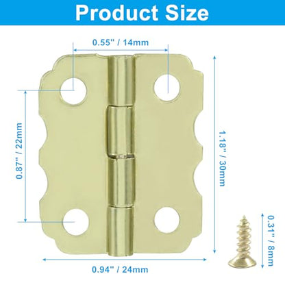 Small Decorative Hinges, Mini Hinges, Yellow, 30PCS - color: Yellow