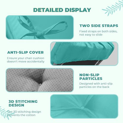 76 x 22 x 4.7 Waterproof Chaise Lounge Chair Cushion Outdoor Teal7# - color: Teal, size: 1 Pack