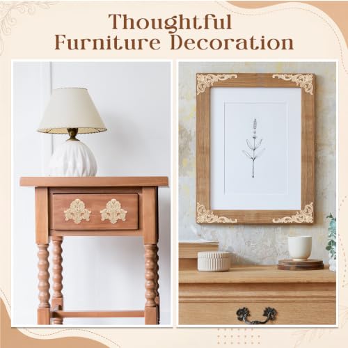 Croblissful 8 Pcs Wood Appliques and Onlays, Rustic Style, Large Size - size: Large Size, style: Rustic Style