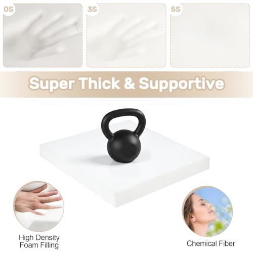 Couch Cushion Replacement 2"H, High Density Upholstery Foam Cushion Insert - color: White, size: 2"x20"x20"