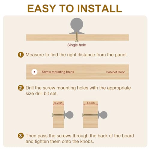 PATIKIL 1-3/8 Inch Cabinet Knobs, 10 Pcs Round Drawer Dresser Knobs Wood Handles Knobs Drawer Pulls with Screws for Kitchen Cupboard Furniture Door, Brown - color: Brown