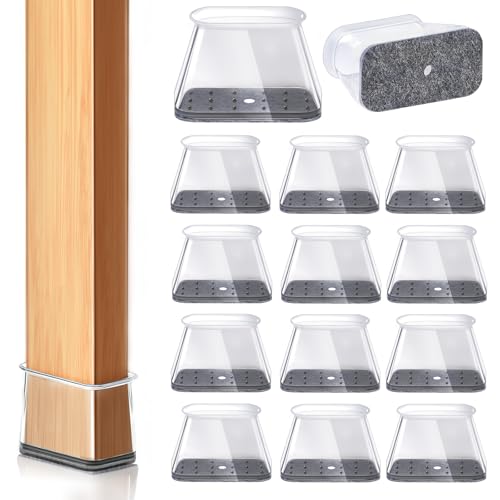 32 Pcs Rectangular Chair Leg Floor Protectors for Hardwood Floors - color: Clear-32pcs, size: Rectangular L